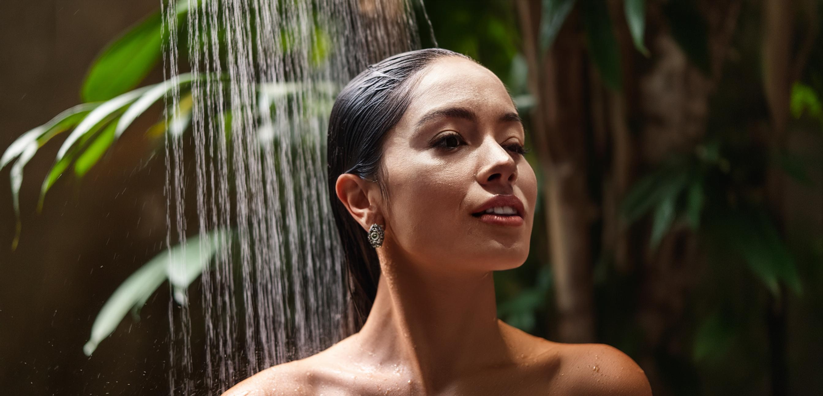 women having shower image