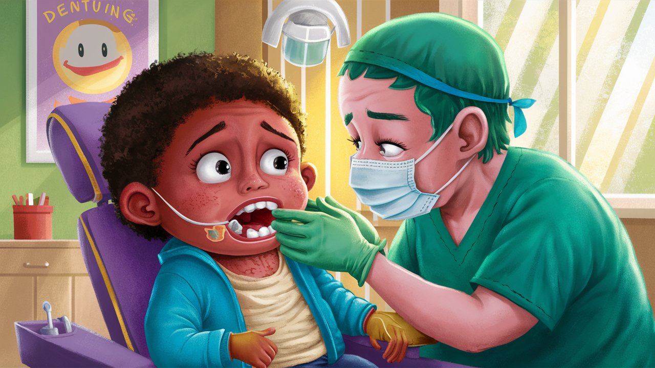 A child with dental problem