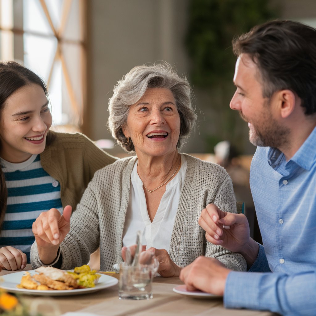 Women having a good time with her family