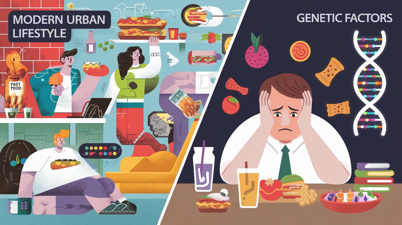 Unhealthy choices and genetics fuelling the obesity epidemic.