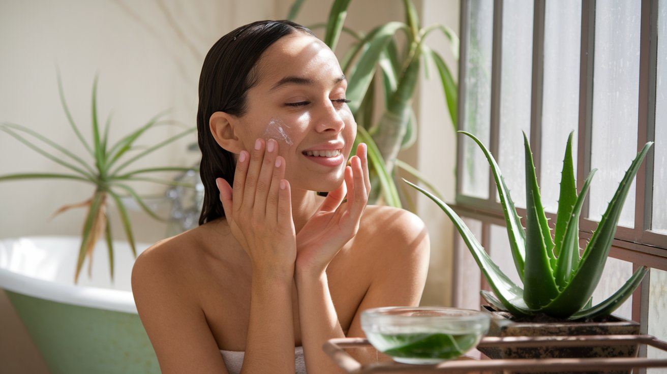 Glow naturally with aloe vera's soothing magic.