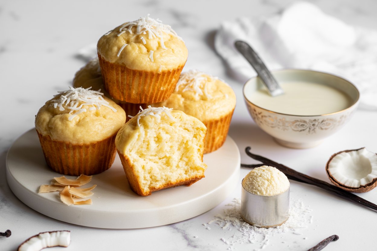 Coconut Vanilla Protein Muffins