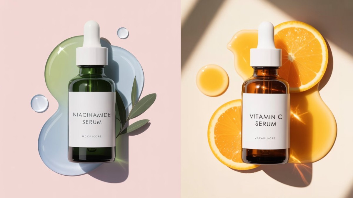 This is an image for topic Niacinamide Serum vs Vitamin C Serum: Which One Should You Use?