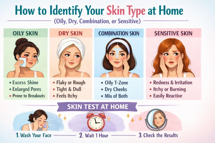 How to Identify Your Skin Type at Home (Oily, Dry, Combination or Sensitive)
