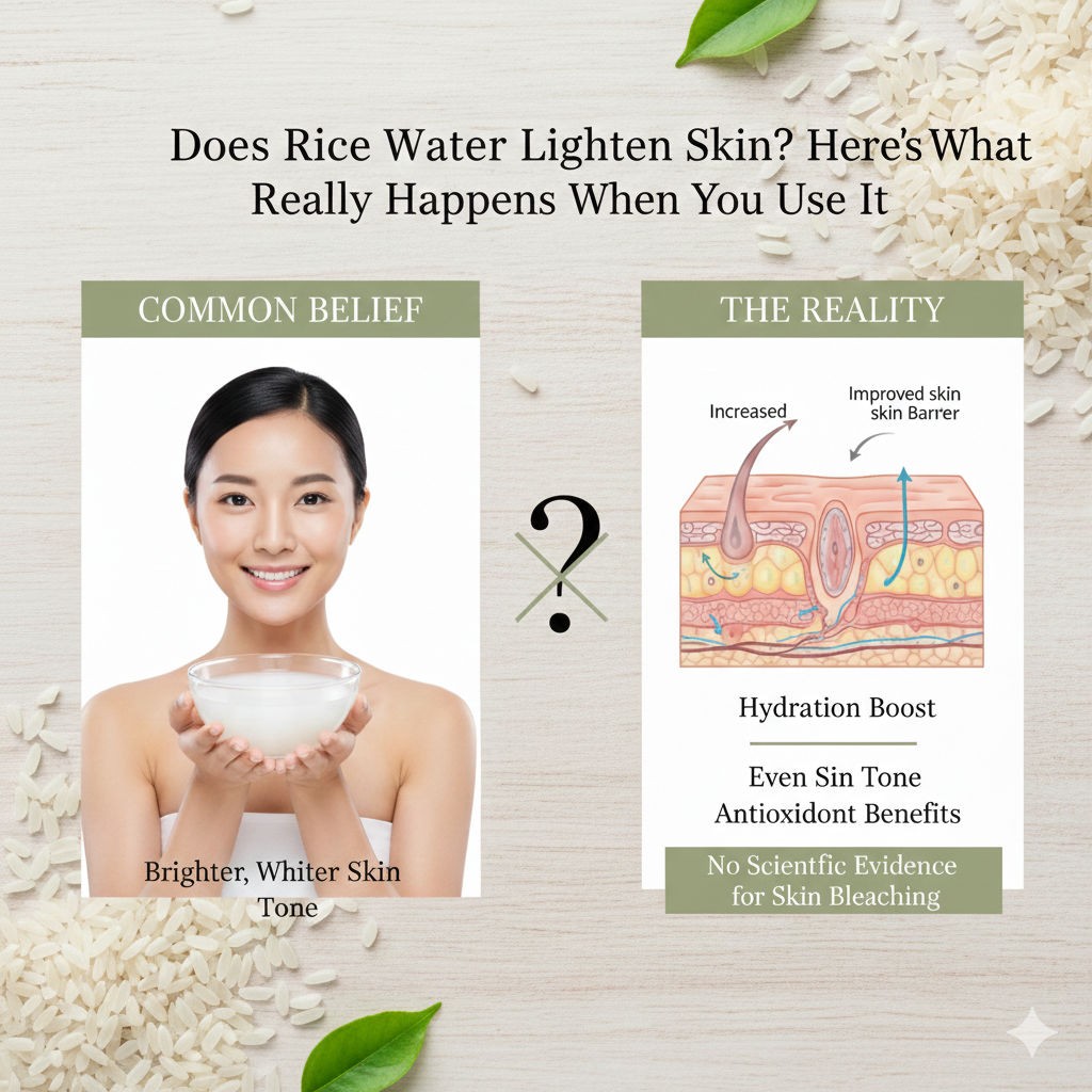 This is an image for topic Does Rice Water Lighten Skin? Here’s What Really Happens When You Use It? 