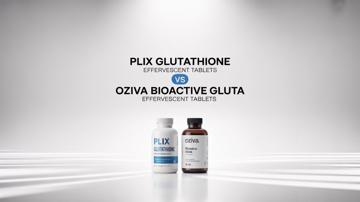 This is an image for topic PLIX Glutathione Effervescent Tablets vs OZiva Bioactive Gluta Effervescent Tablets