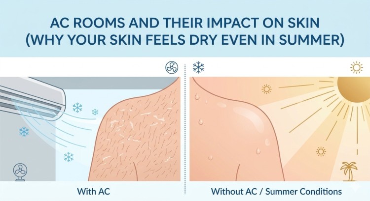 AC Rooms and Their Impact on Skin (Why Your Skin Feels Dry Even in Summer)