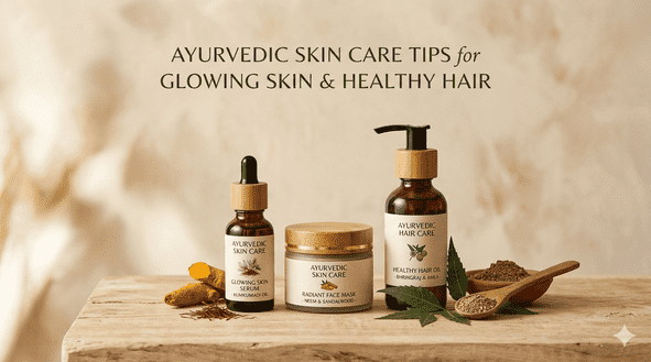 This is an image for topic Ayurvedic Skin Care Tips for Glowing Skin & Healthy Hair