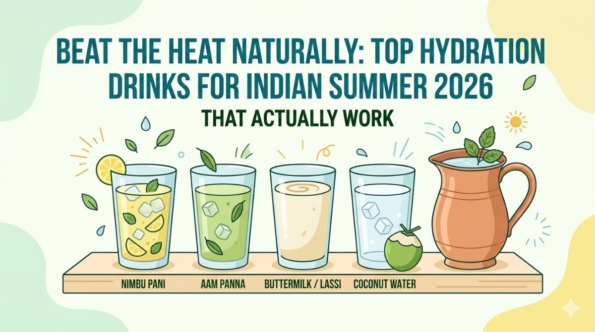 This is an image for topic Beat the Heat Naturally: Top Hydration Drinks for Indian Summer 2026 That Actually Work