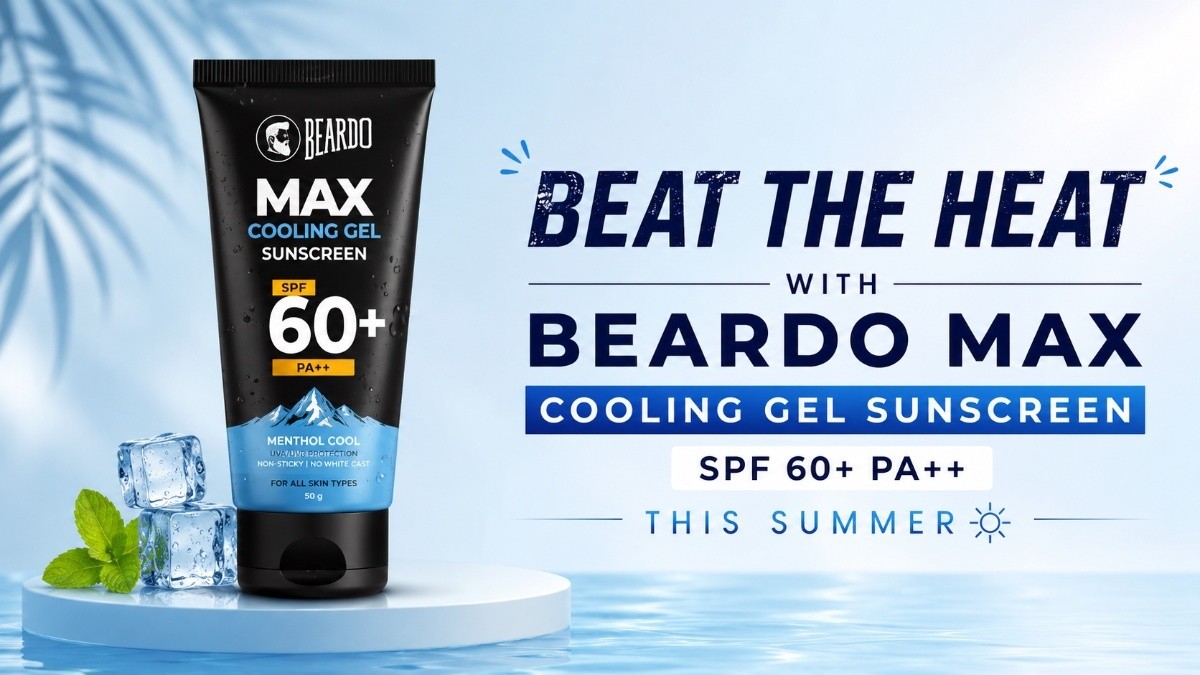 This is an image for topic Beat the Heat with Beardo Max Cooling Gel Sunscreen SPF 60+ PA++ This Summer