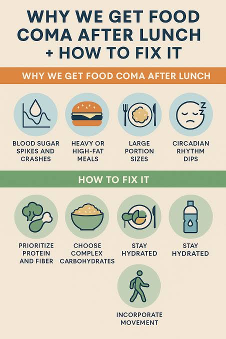 Tip for being energetic after lunch break 